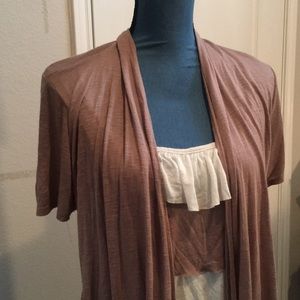 Cotton Layered Top with attached Sweater